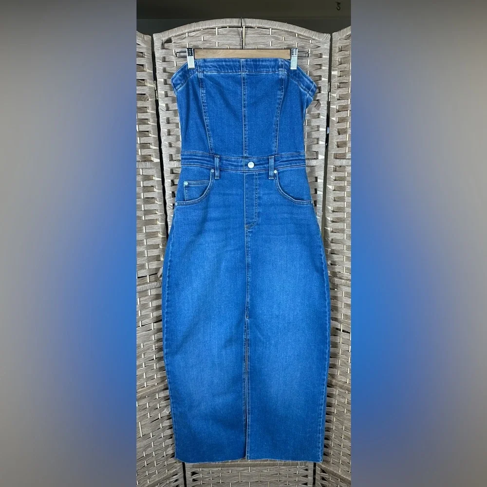 Anthropologie Pilcro The Madi Front-Slit Denim Dress - Size Small - Picture 3 of 13